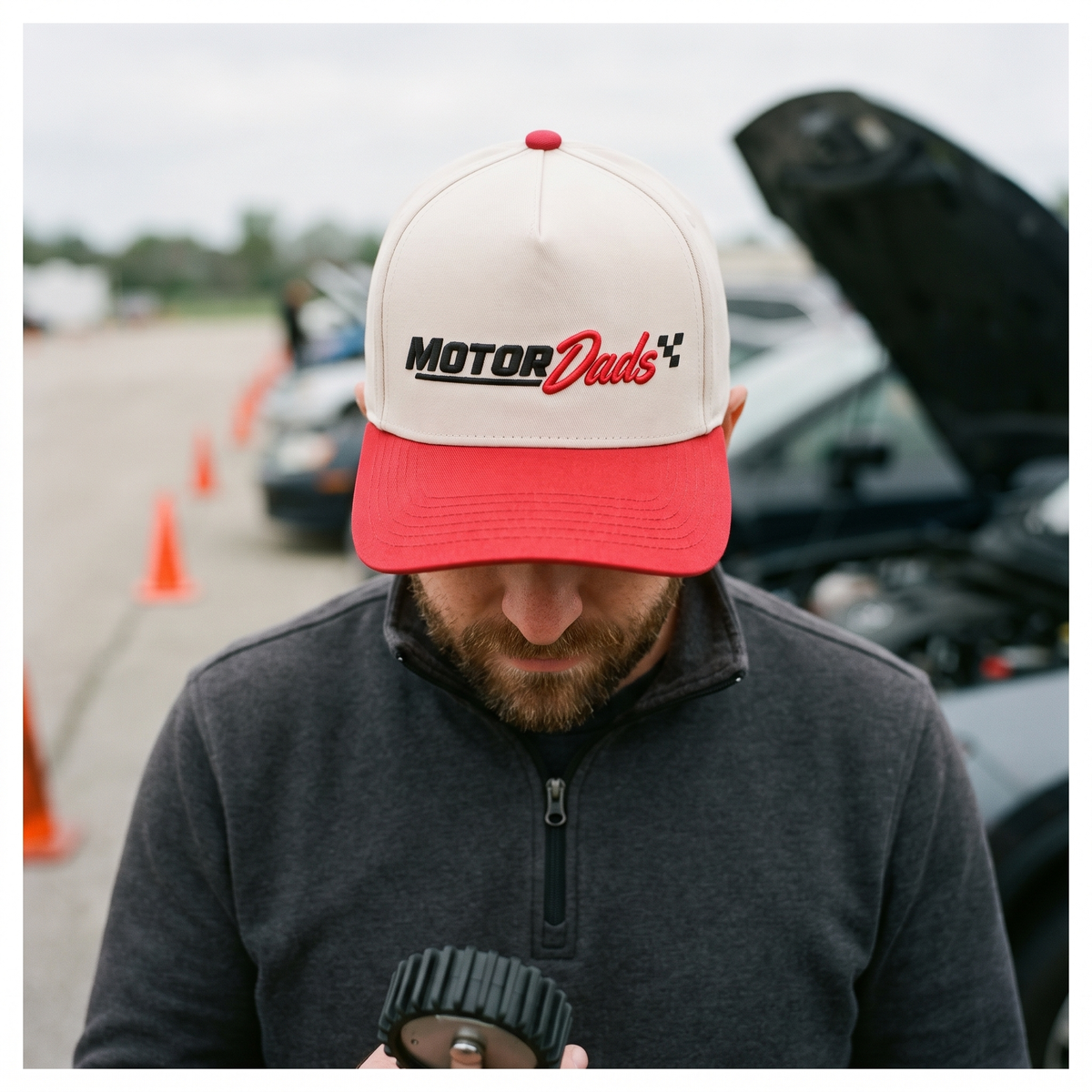 OG Motor Dads Snapback - Red/Cream