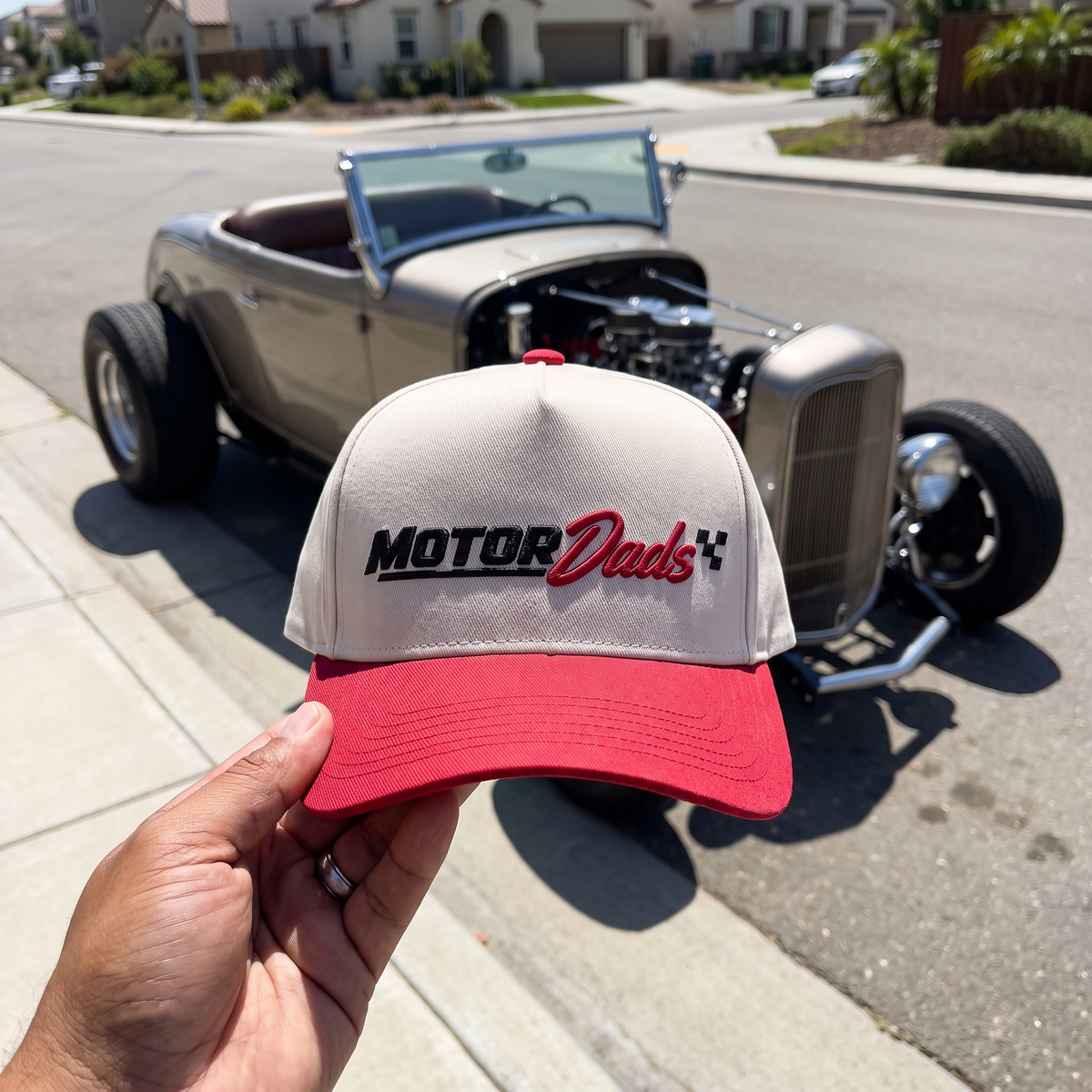 OG Motor Dads Snapback - Red/Cream