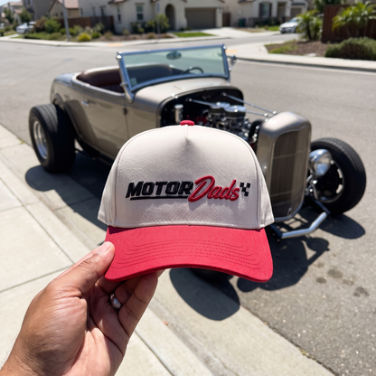 OG Motor Dads Snapback - Red/Cream